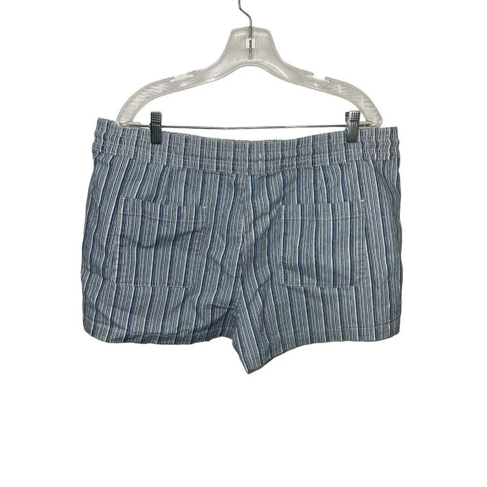 LOFT Women's XL Cotton Blend Pull On Shorts in Blue Stripe - Picture 6 of 12